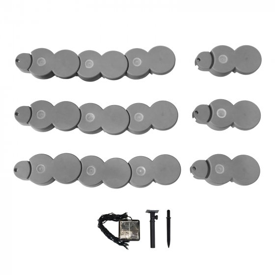 Beetumrandung Nessa Solar Palisade 12-teilig Grau 