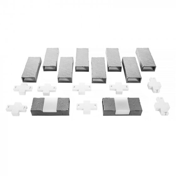 Beetumrandung Nessa Solar Brick 10-teilig Grau 