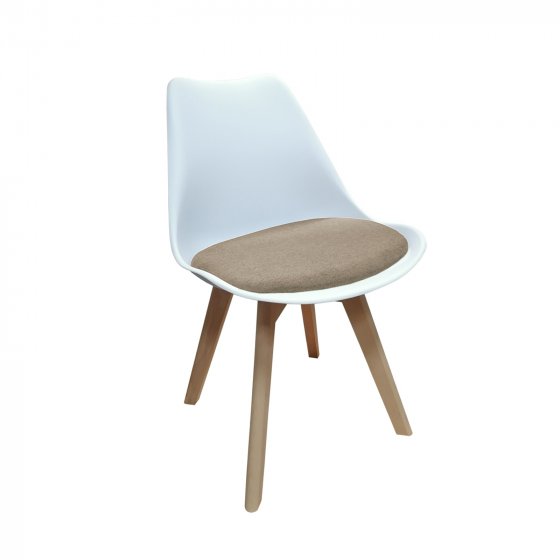 Esszimmerstuhl Atlanta Weiß/Beige