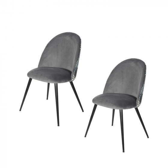 Esszimmerstuhl 2er Set Tampa Leaf Grau