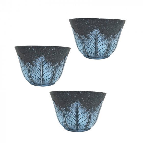 Blumentopf Nessa Feder Blau 3er-Set