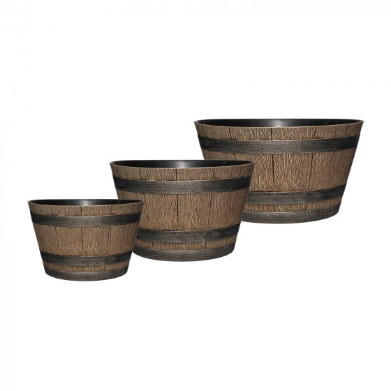 Blumenkübel Nessa Holzoptik 3er-Set