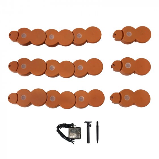 Beeteinfassung Länge 950 cm Terracotta mit Solar-Lichterkette