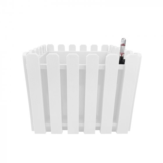 Blumentopf mit Wasserspeicher Nessa eckig weiß 