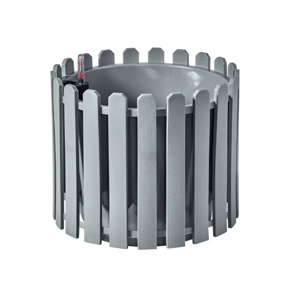 Blumentopf mit Wasserspeicher Nessa rund grau 