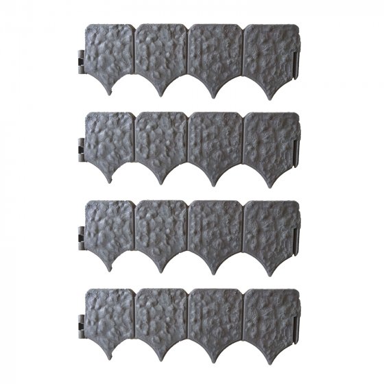 Beetumrandung Nessa Stone 4-teilig Grau