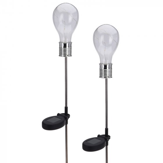 Solarleuchte 2er Set Glühbirnenform 