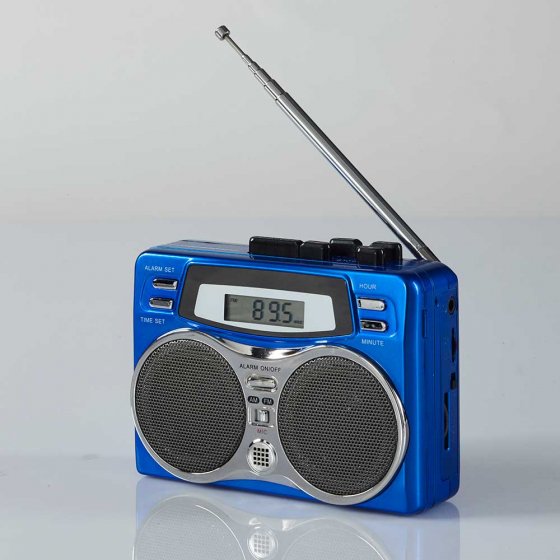 Retro-Kassettenspieler Blau
