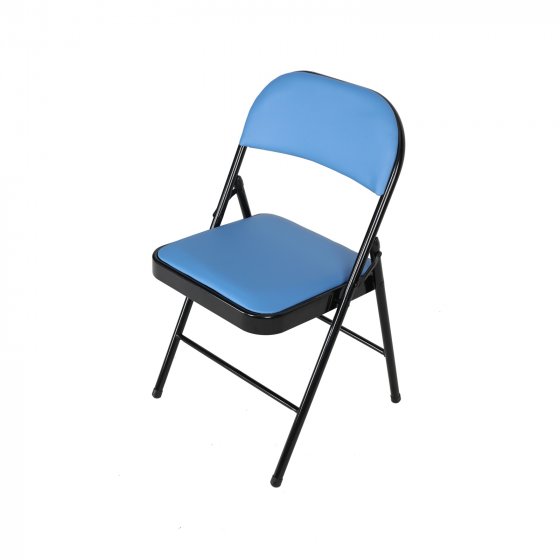 Klappstuhl Kunstleder Gestell Schwarz