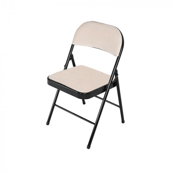 Klappstuhl Velvet Gestell Schwarz Beige