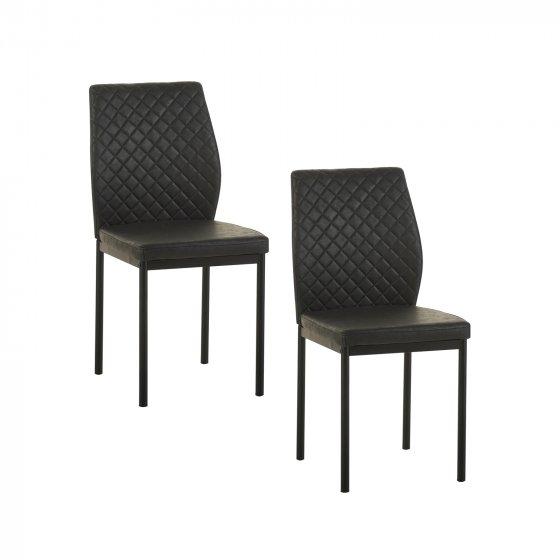 Esszimmerstuhl 2er Set Antikanthrazit Tromi 