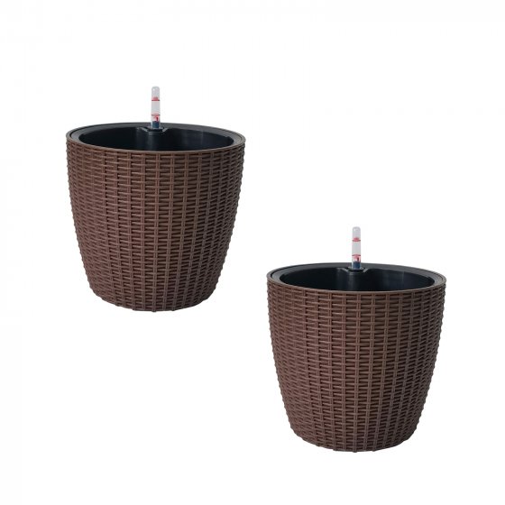 Blumentopf Hydro Ø 21 cm 2er Set Nessa Braun