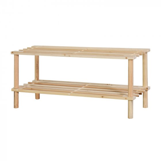 Schuhregal 2 Ebenen Anea Holz Natur