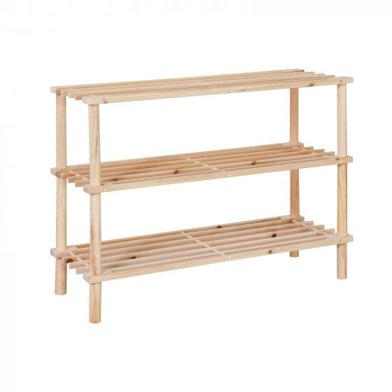 Schuhregal 3 Ebenen Anea Holz Natur