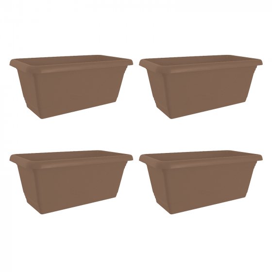 Blumenkasten mit Wasserspeicher 40 cm 4er Set Taupe 