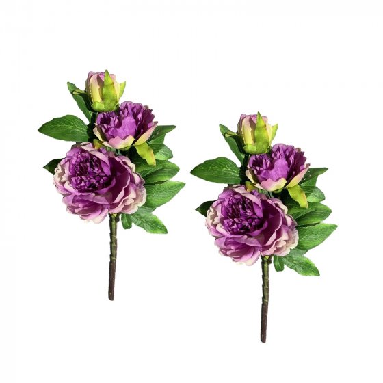 Pfingstrose 2er Set Lila Flora 38 cm