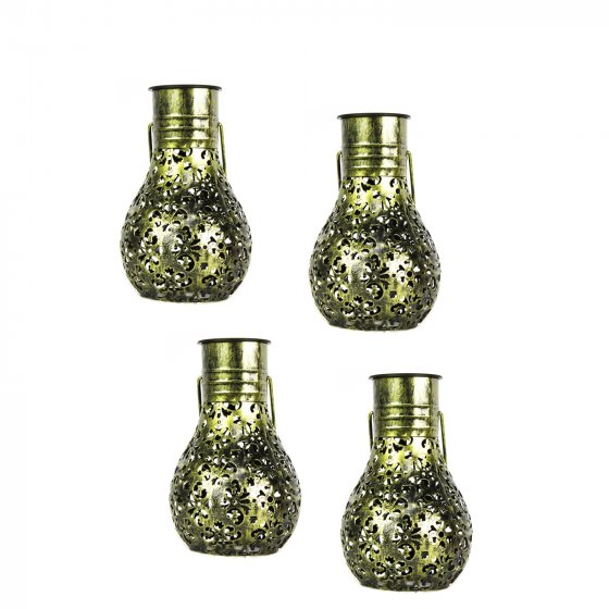 Solarleuchte Luna 4er Set Blüten Bronze