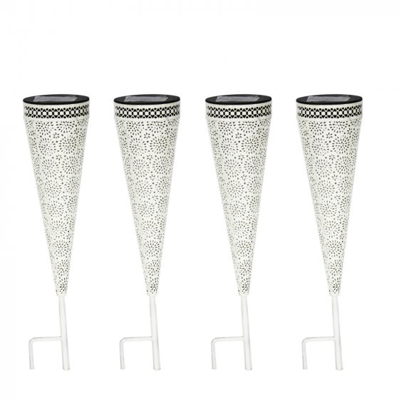 Solarlaterne Petal 4er Set Luna Creme