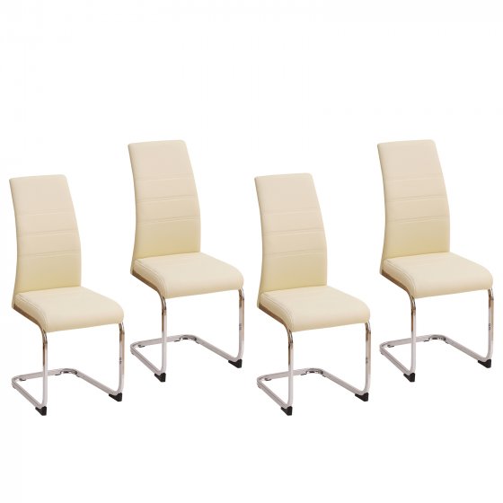 Esszimmerstuhl SallyC Kunstleder 4er-Set Beige 
