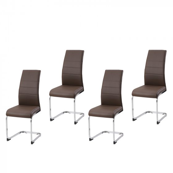 Esszimmerstuhl SallyC Kunstleder 4er-Set Braun 