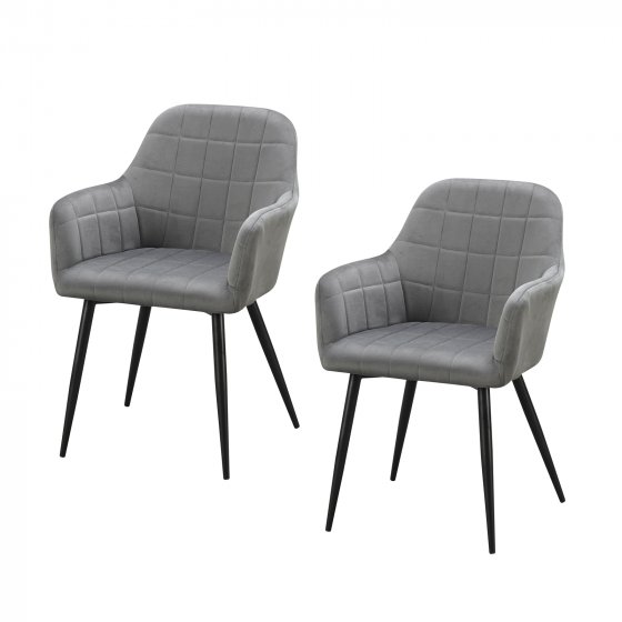Esszimmerstuhl 2er Set Grau Velvet Albany 