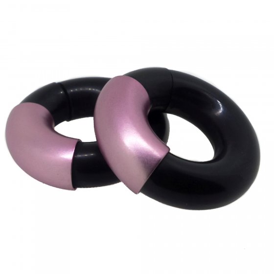 Creolen 925/- Sterling Silber Kautschuk 