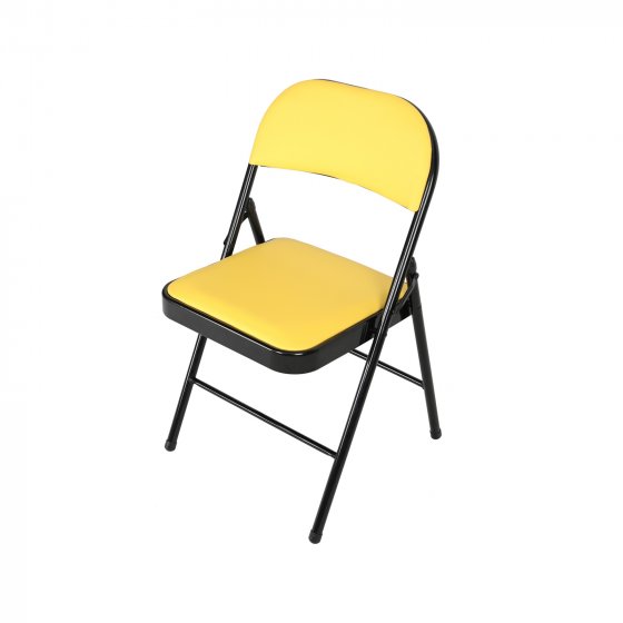 Klappstuhl Wedigo Kunstleder Gelb-Schwarz 