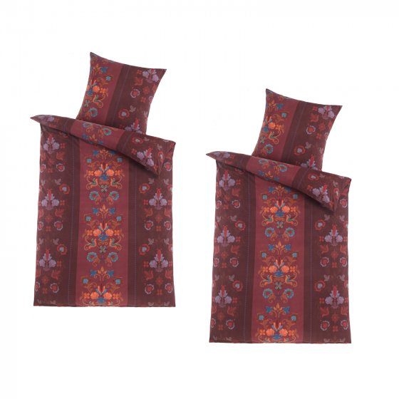 Mikrofaser Flausch Bettwäsche 2 Sets Bordeaux