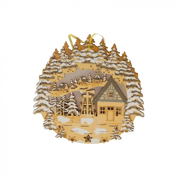 LED Fensterbild Dorfidylle 