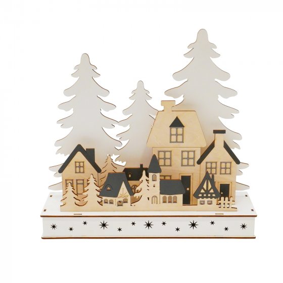 LED Weihnachtsdeko Dorfsilhouette 