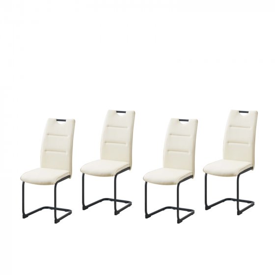 Schwingstuhl 4er Set PU creme DannyP 