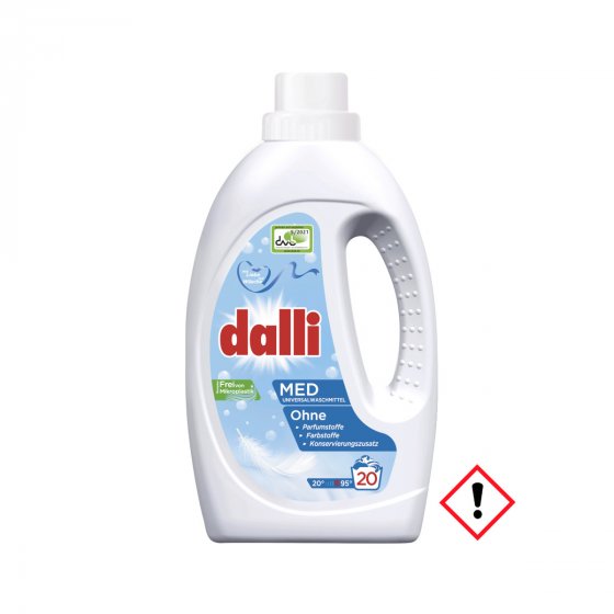 Dalli Med Flüssigwaschmittel 20 Waschladungen ohne Farbstoffe 1100ml 