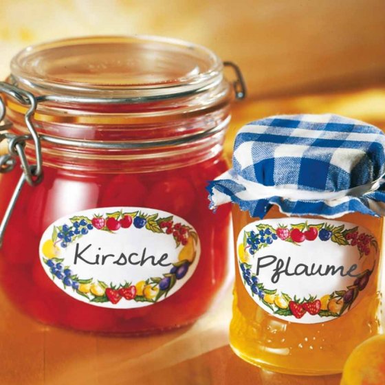 Bunte Haushaltsetiketten 