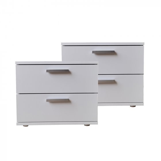 Nachtschrank 2er Set Weiß Nina
