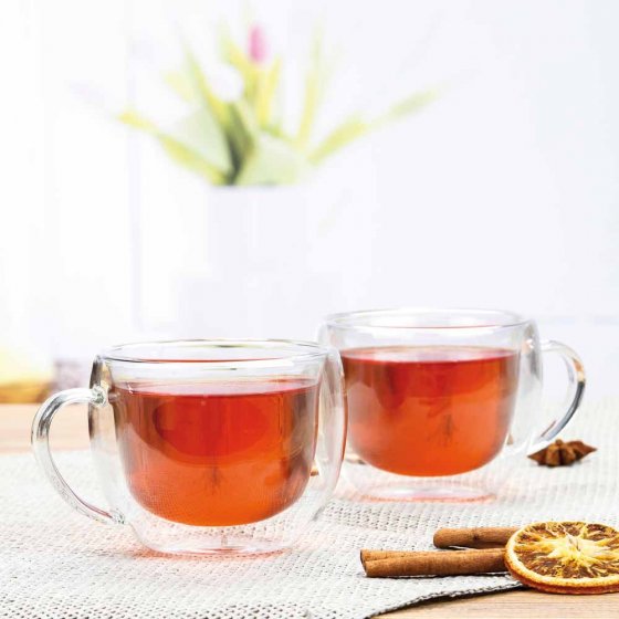 Doppelwandiges Teeglas, 2er-Set