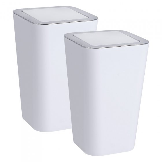 Schwingdeckeleimer Mod. Candy White 2er Set, je 6 Liter 