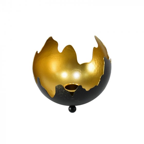 Kerzenhalter Schwarz/Gold Verena
