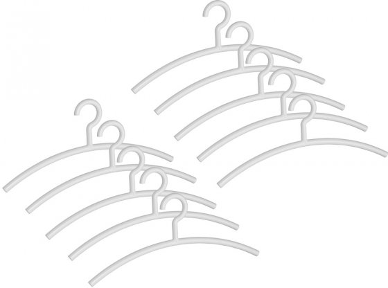 Kleiderbügel Mod. Mir Weiß 10er Set, transparente Frisch-Optik 