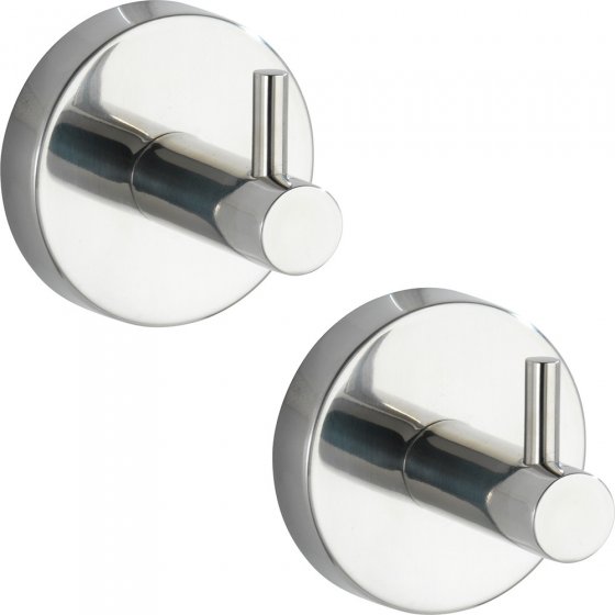 Wandhaken Uno Mod. Bosio Edelstahl glänzend 2er Set, rostfrei 