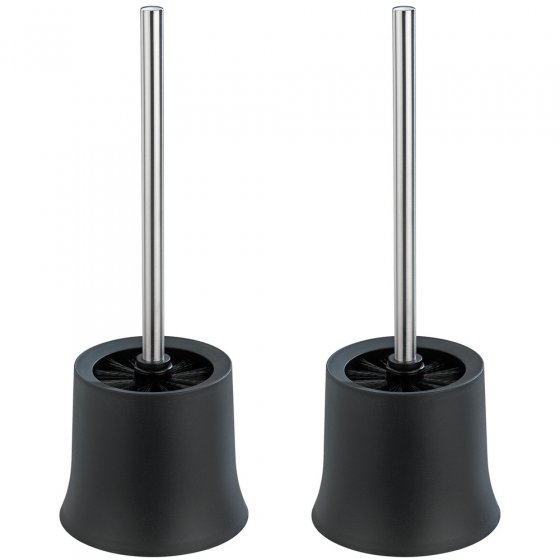 WC-Garnitur Mod. Basic Schwarz 2er Set, inklusive WC-Bürste 