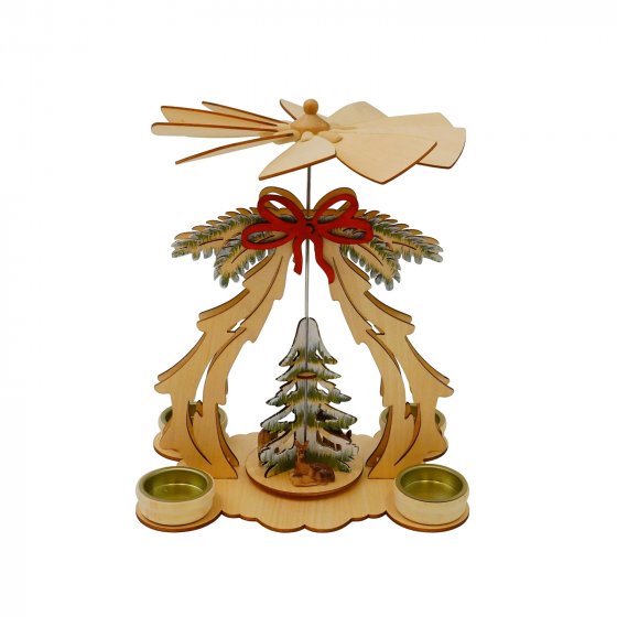Tischpyramide mit Tannenbaum und Schleife