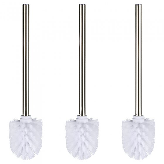 WC-Bürste mit Edelstahlstiel Glänzend 3er Set, Ø 8 x 35 cm 
