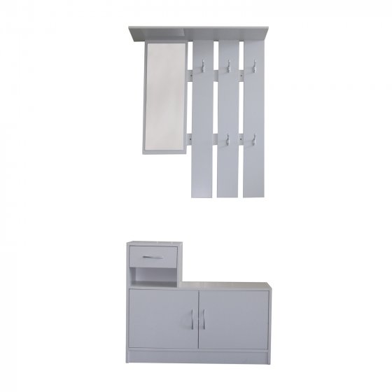 Garderobenpaneel mit Schuhschrank Thekla Weiß