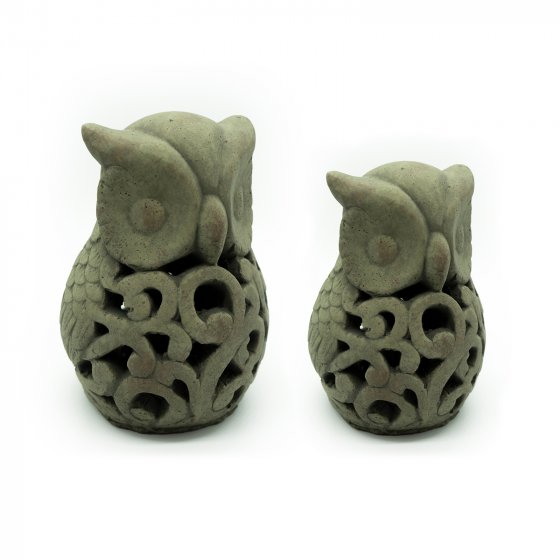 Gartenfigur Eule 2er Set