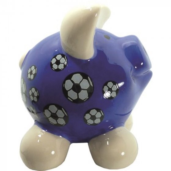 Sparschwein klein Blau Fußball