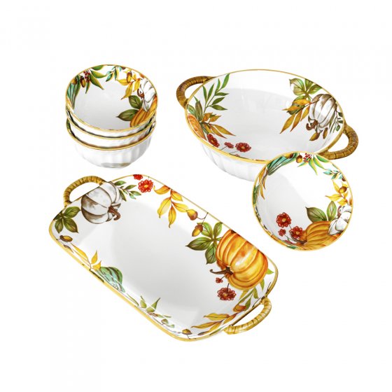 Porzellan-Set „Goldener Herbst“, 6-teilig