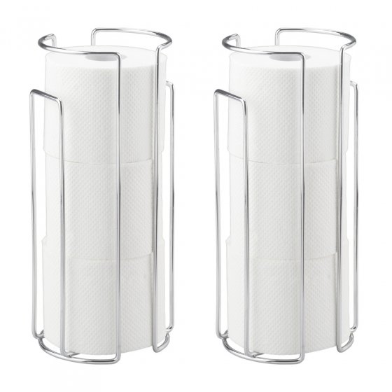 Toilettenpapier-Ersatzrollenhalter Chrom 2er Set, für 3 Rollen 