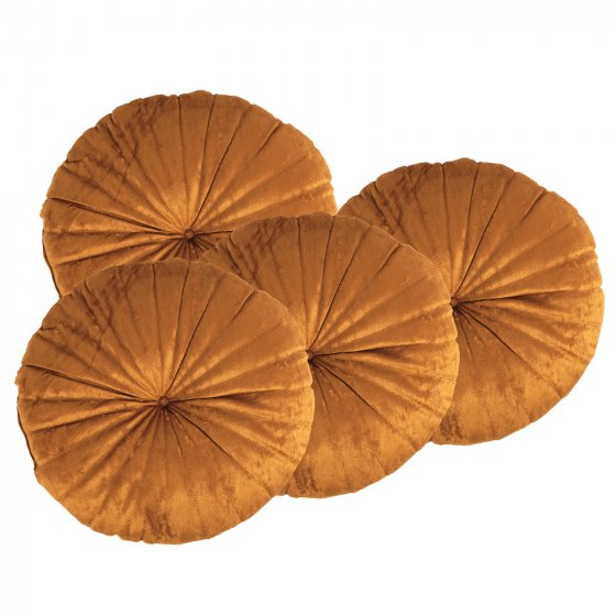 Dekokissen 4 Stück Ø 38 cm Curry 