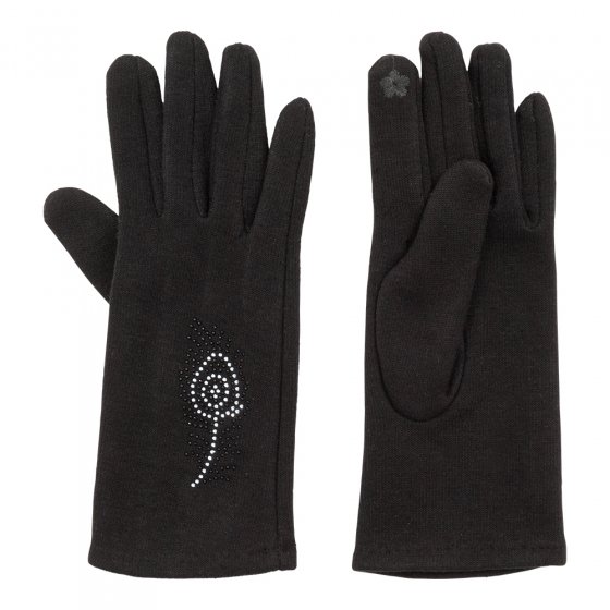 Handschuhe mit Glitzer Schwarz