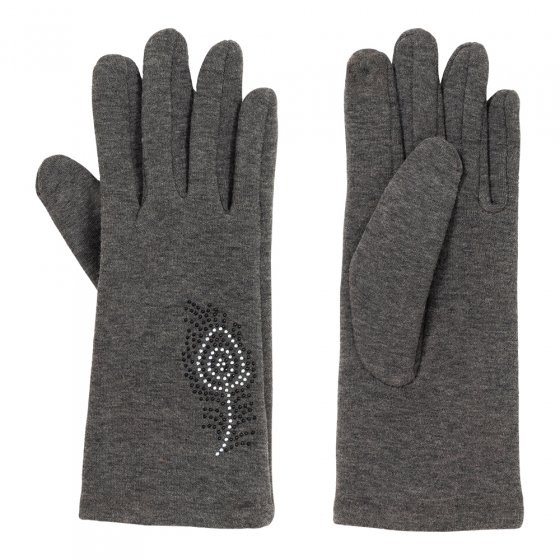 Handschuhe mit Glitzer Grau